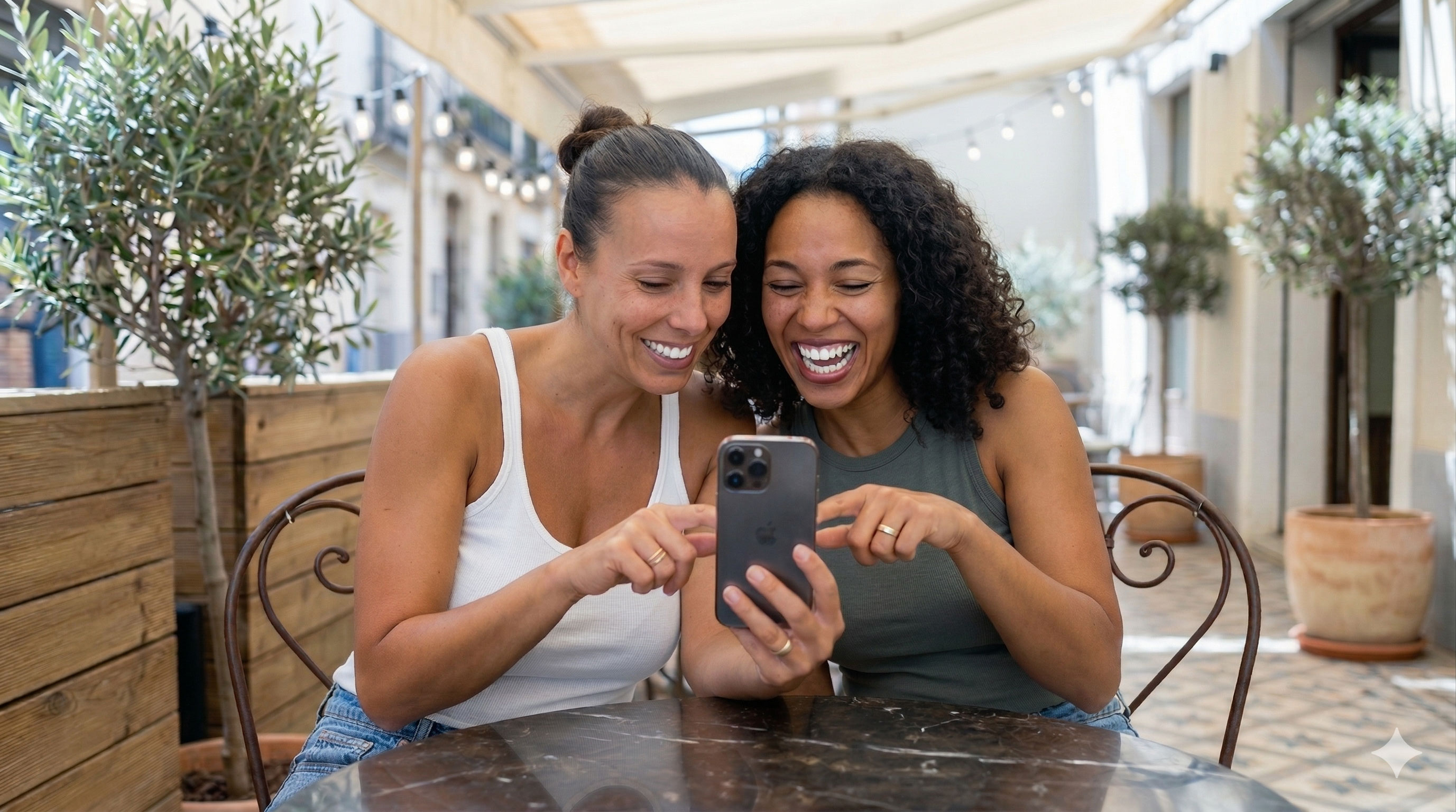 Photo taken from behind of a doctor showing a patient a 3D breast simulation on a tablet during a cosmetic surgery consultation.
