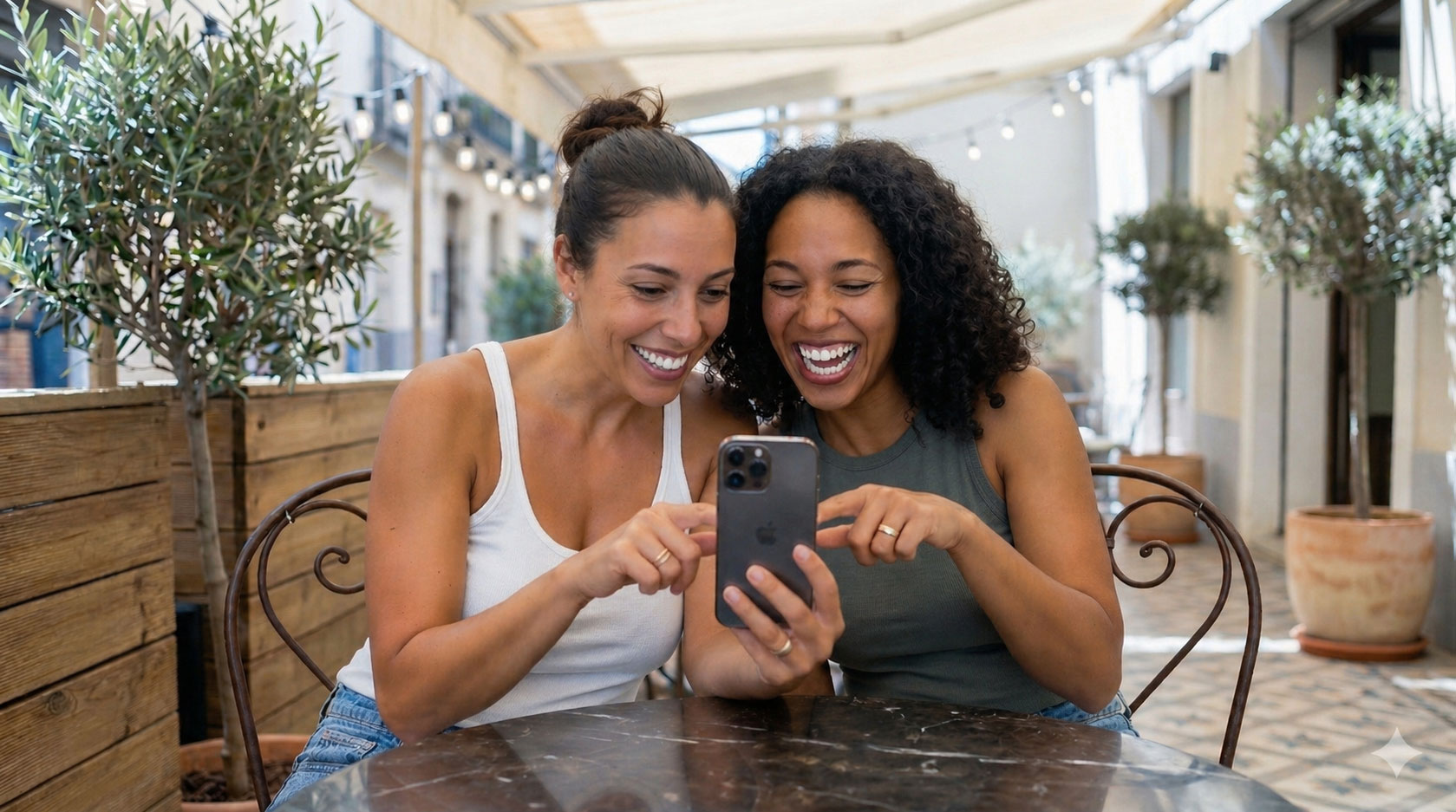 Photo prise de dos d’un médecin montrant à une patiente une simulation mammaire 3D sur une tablette lors d’une consultation en chirurgie esthétique.